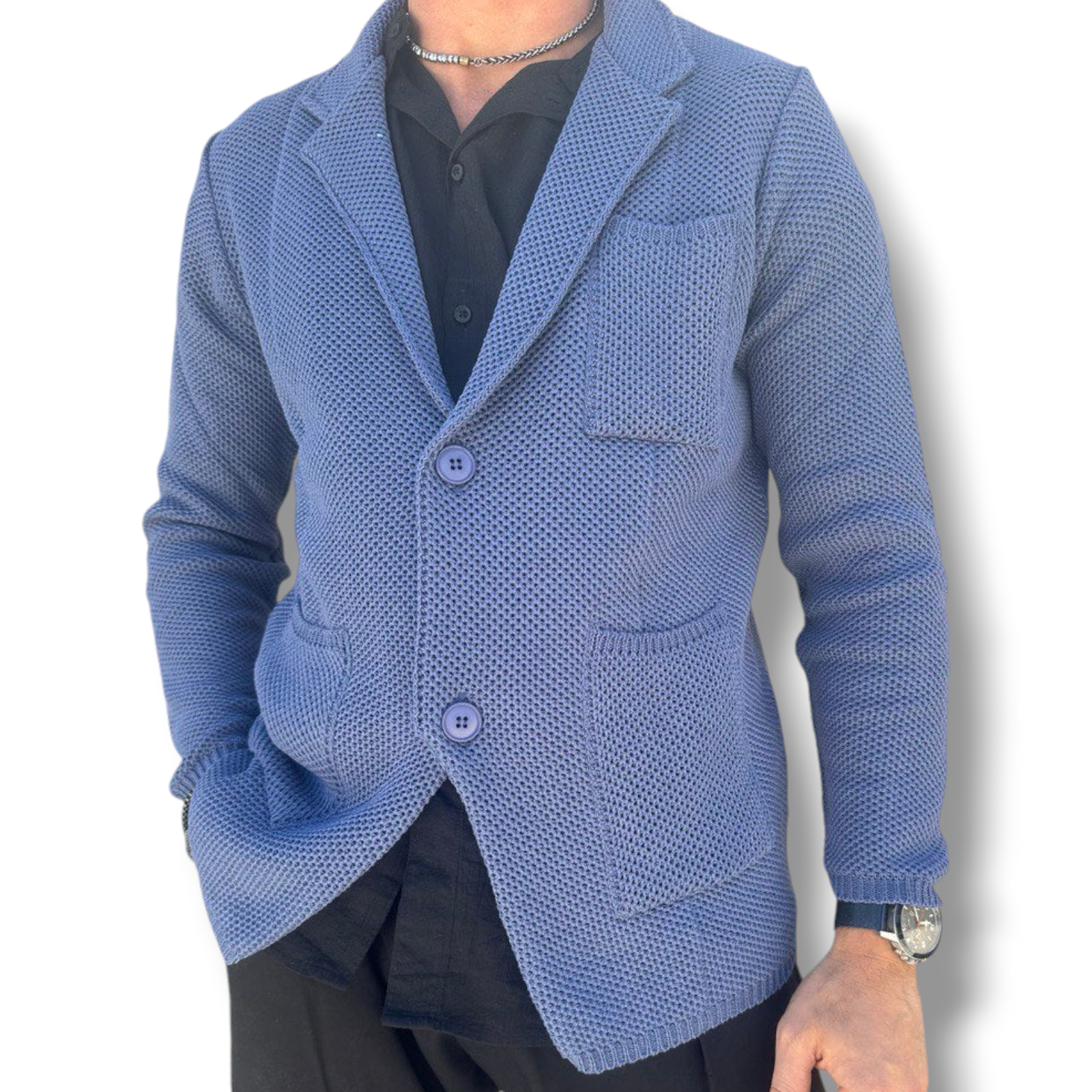 CARDIGAN UOMO COTONE  LAVORAZIONE NIDO D'APE  SLIM  100% MADE IN ITALY - Pasqualejimmy