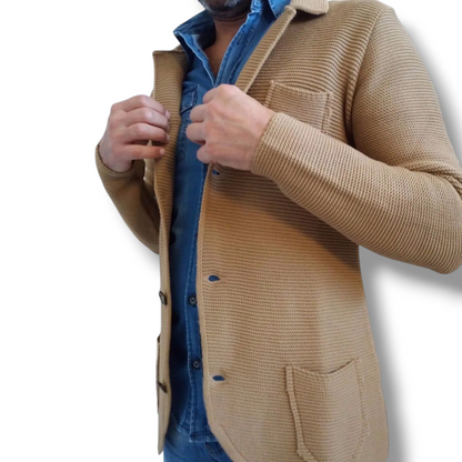 CARDIGAN UOMO MISTO LANA  SLIM 100% MADE IN ITALY - Pasqualejimmy