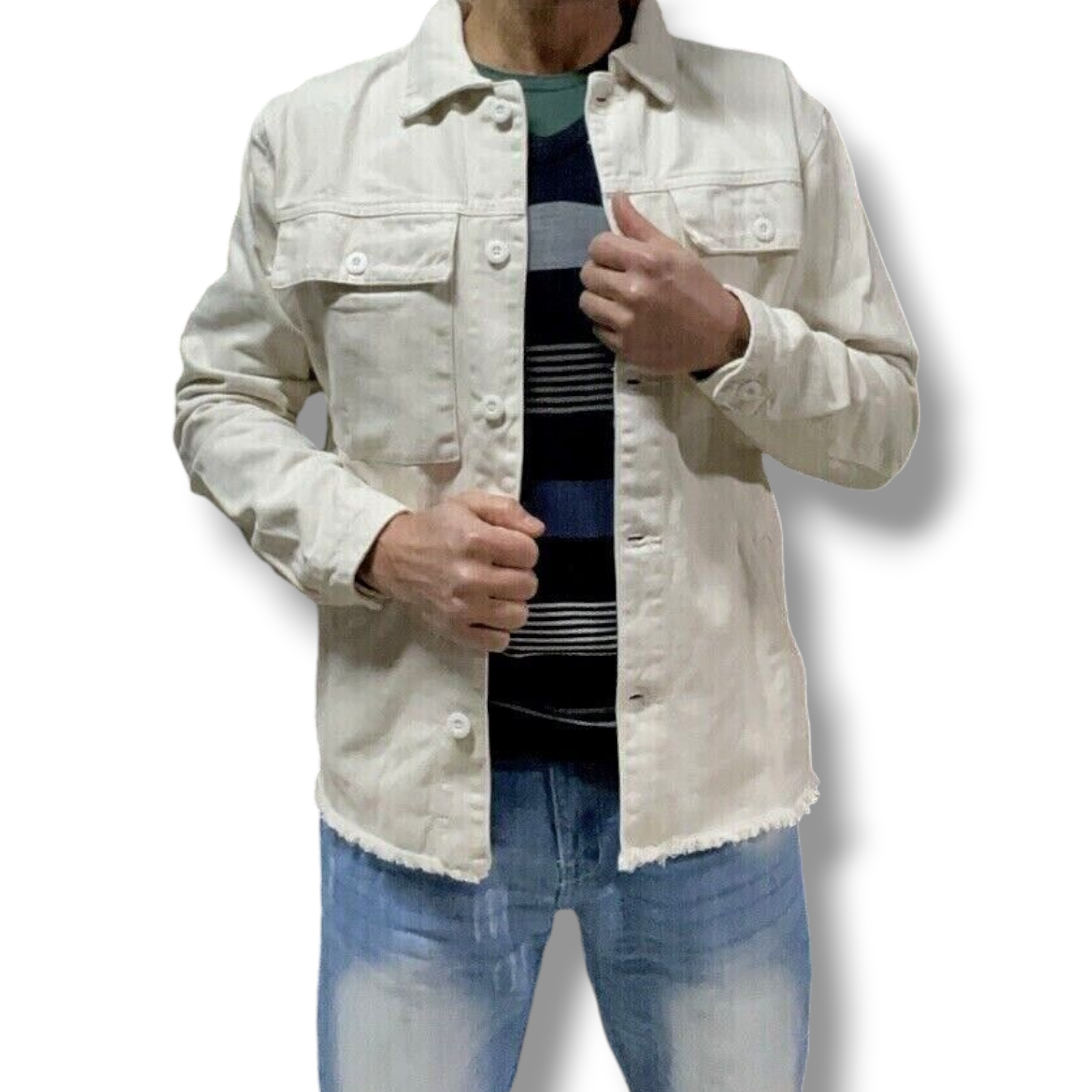 GIUBBINO UOMO COTONE SFILACCIATO LEGGERO GIUBBOTTO GIACCA PRIMAVERILE Pasqualejimmy Italian Clothing