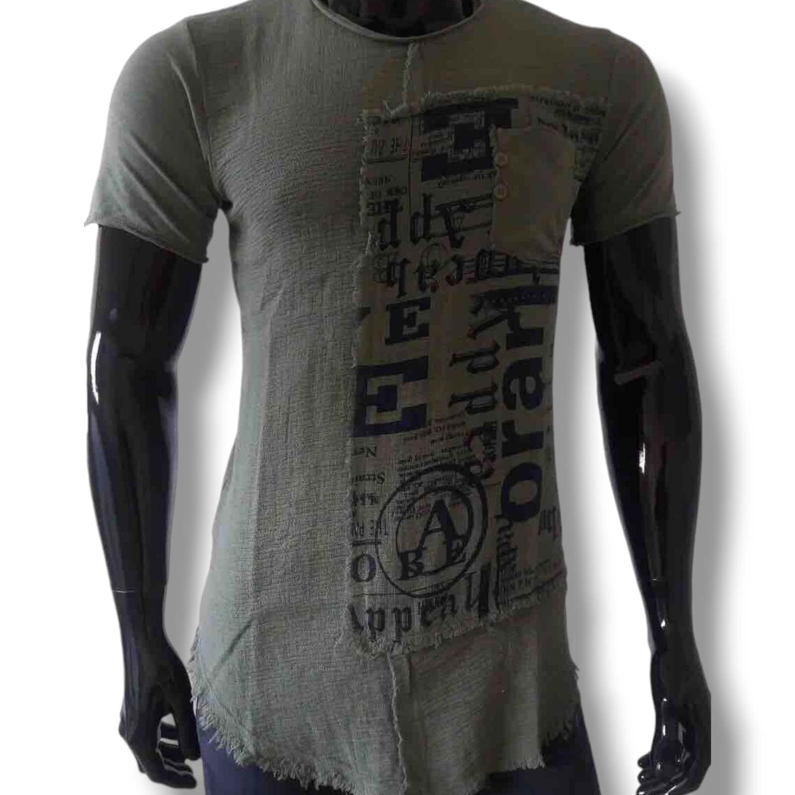 T-SHIRT UOMO MAGLIETTA MANICA CORTA 100% MADE IN ITALY MAGLIA SFILACCIATA - Pasqualejimmy