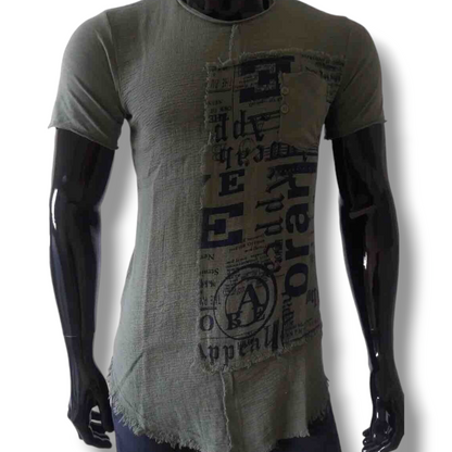 T-SHIRT UOMO MAGLIETTA MANICA CORTA 100% MADE IN ITALY MAGLIA SFILACCIATA - Pasqualejimmy