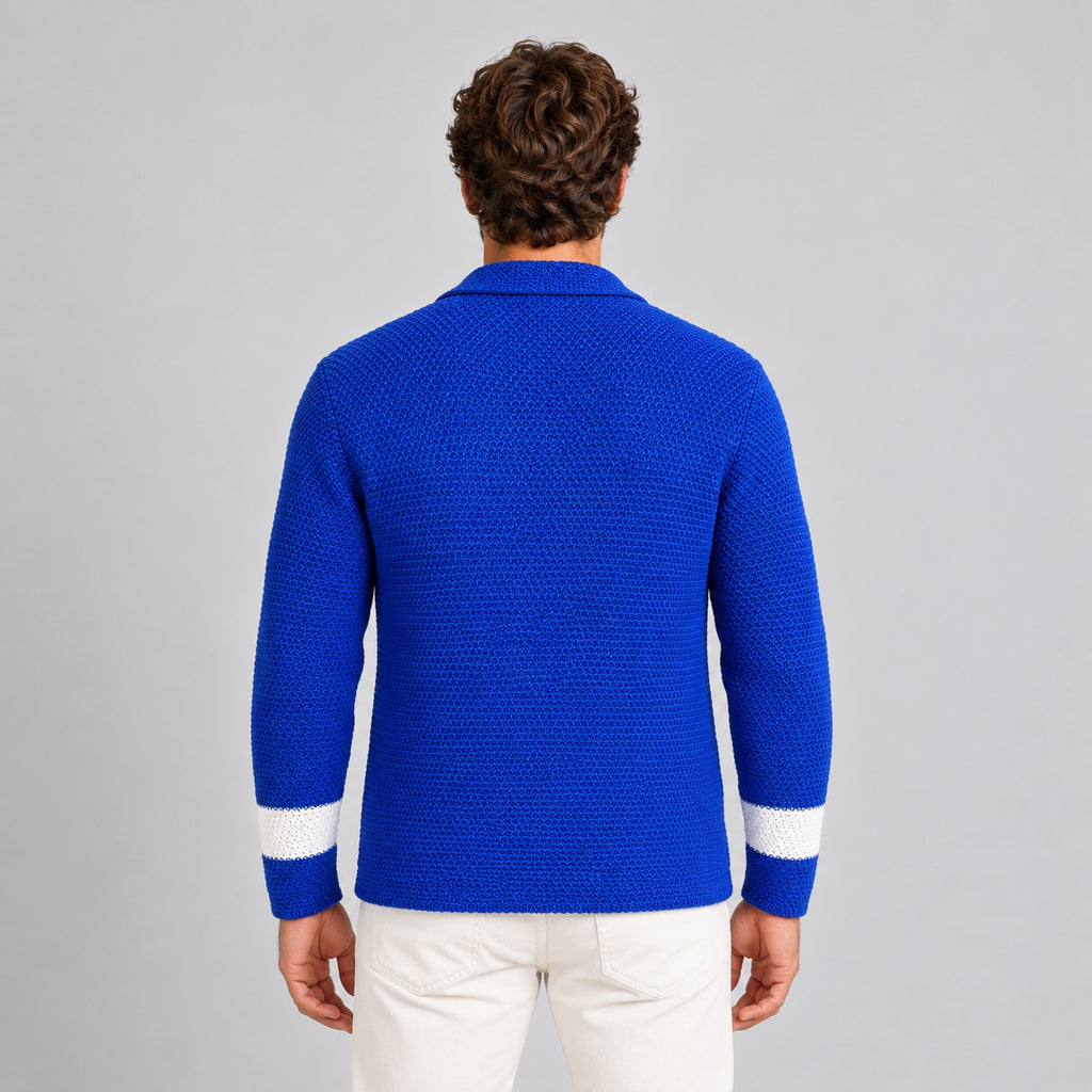 CARDIGAN UOMO 100% COTONE LAVORAZIONE LINKS DOPPIO PETTO SARTORIALE MADE IN ITALY