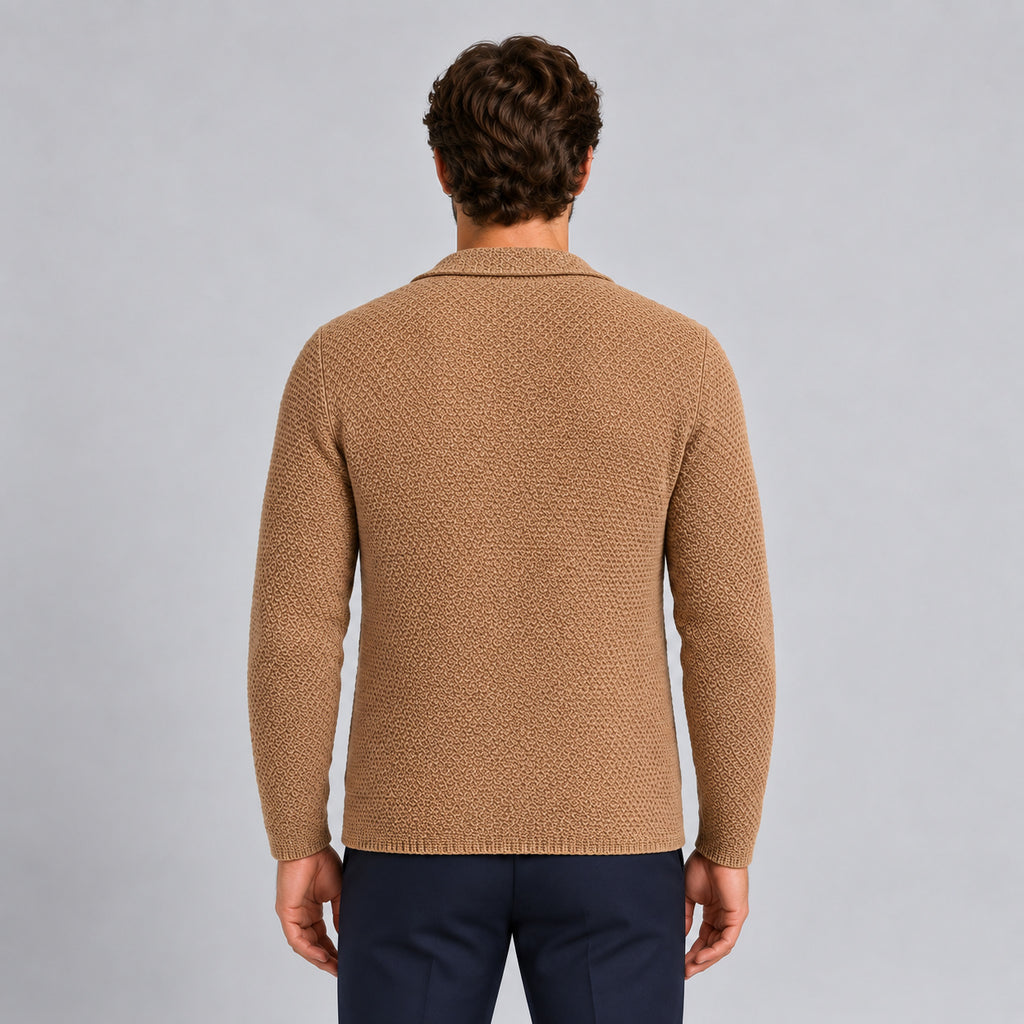 HERRENSTRICKJACKE LINKSSTRICK AUS BAUMWOLLE SLIM FIT
