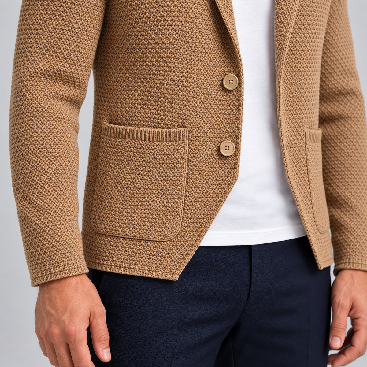 GIACCA UOMO LINKS COTONE CARDIGAN LAVORATA A MAGLIA SLIM FIT