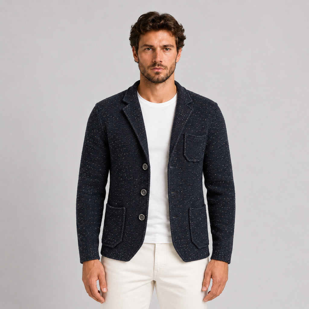 GIACCA UOMO COTONE BOTONATO BLAZER CARDIGAN MAGLIERIA CASUAL GIUBBINO SLIM FIT