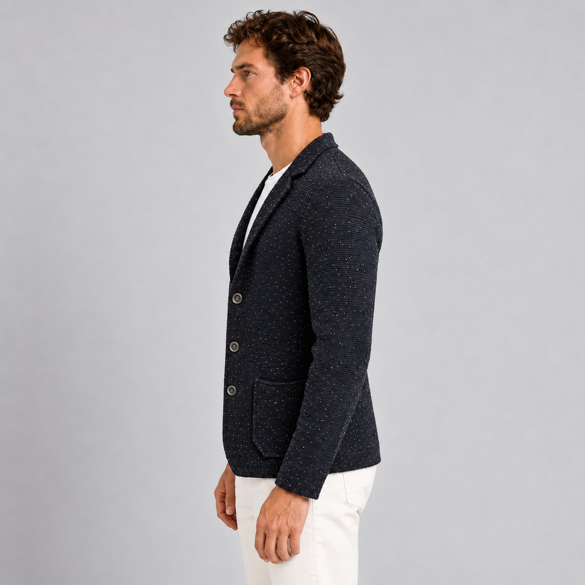GIACCA UOMO COTONE BOTONATO BLAZER CARDIGAN MAGLIERIA CASUAL GIUBBINO SLIM FIT