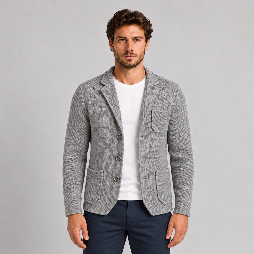 GIACCA UOMO COTONE BOTONATO BLAZER CARDIGAN MAGLIERIA CASUAL GIUBBINO SLIM FIT