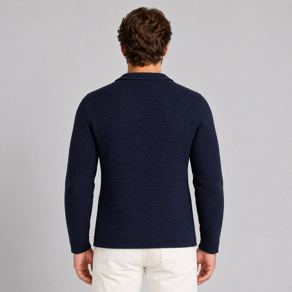 GIACCA UOMO COTONE BLAZER CARDIGAN LAVORATO A MAGLIA SLIM FIT