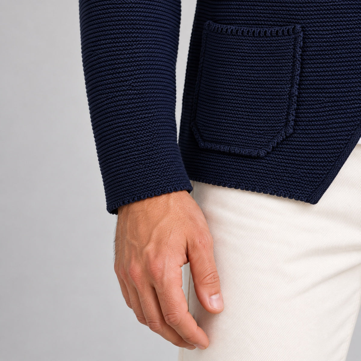 GIACCA UOMO COTONE BLAZER CARDIGAN LAVORATO A MAGLIA SLIM FIT