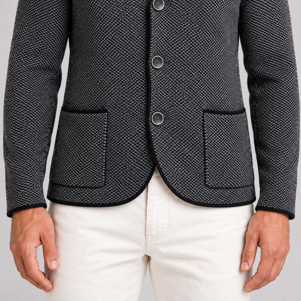 GIACCA UOMO BLAZER CASUAL ELEGANTE  MAGLIERIA CARDIGAN MISTO LANA