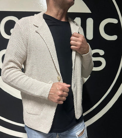 CARDIGAN UOMO COTONE LAVORAZIONE LINKS  SLIM 100% MADE IN ITALY - Pasqualejimmy