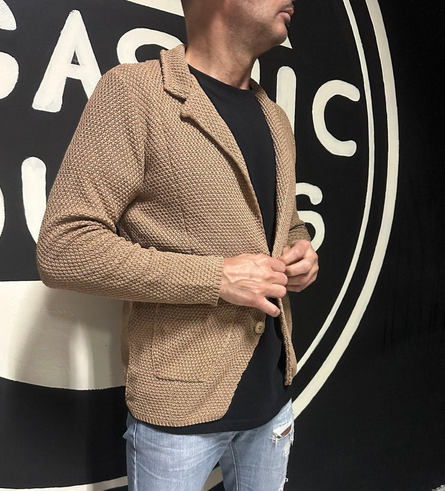 CARDIGAN UOMO COTONE LAVORAZIONE LINKS  SLIM 100% MADE IN ITALY - Pasqualejimmy