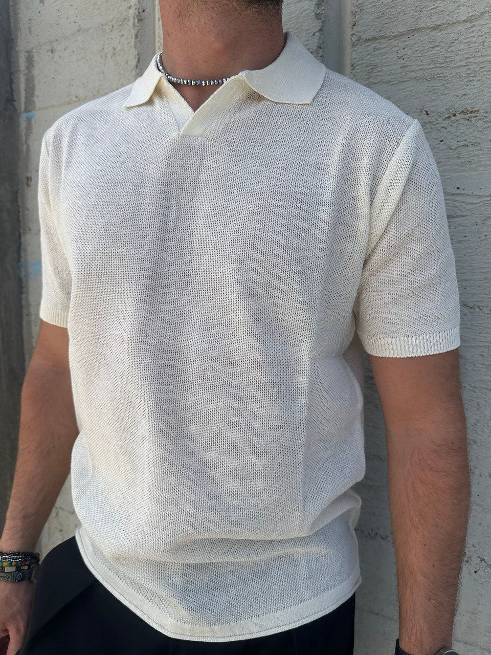 POLO UOMO COTONE T-SHIRT MANICA CORTA LAVORAZIONE LINKS  100% MADE IN ITALY - Pasqualejimmy