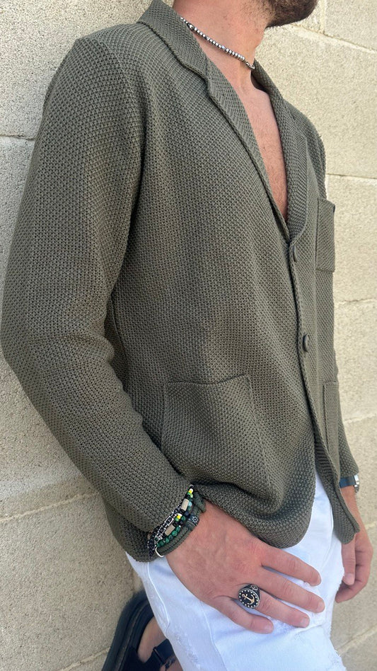 CARDIGAN UOMO COTONE LAVORATA A MAGLIA 100% MADE IN ITALY - Pasqualejimmy