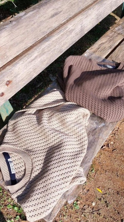 MAGLIA LANA MAGLIONCINO UOMO MANICA LUNGA GIROCOLLO TRAFORATO 100% MADE IN ITALY