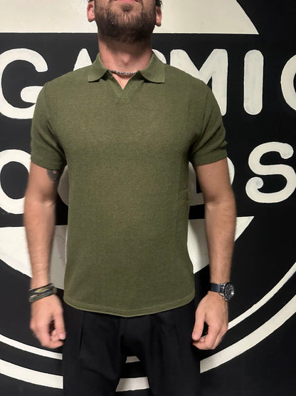 POLO UOMO COTONE T-SHIRT MANICA CORTA LAVORAZIONE LINKS  100% MADE IN ITALY - Pasqualejimmy