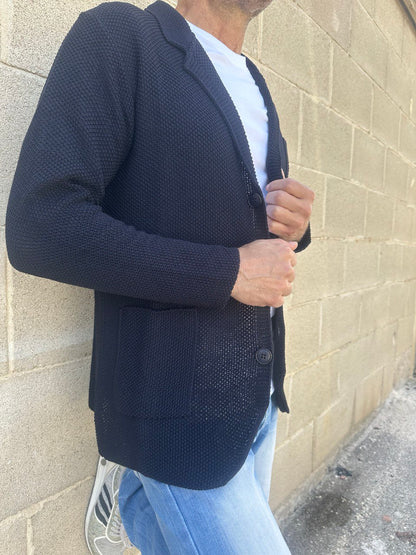 CARDIGAN UOMO COTONE LAVORATA A MAGLIA 100% MADE IN ITALY - Pasqualejimmy