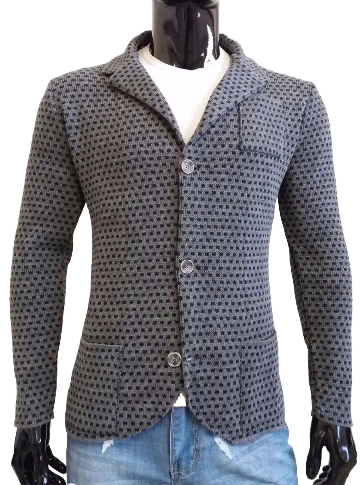 CARDIGAN UOMO MISTO LANA  SLIM 100% MADE IN ITALY - Pasqualejimmy