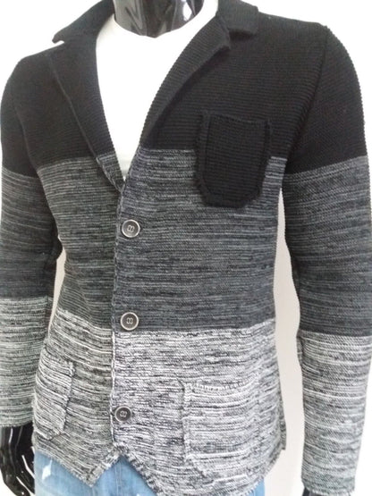 CARDIGAN UOMO MISTO LANA LAVORATO A MAGLIA  SLIM 100% MADE IN ITALY - Pasqualejimmy