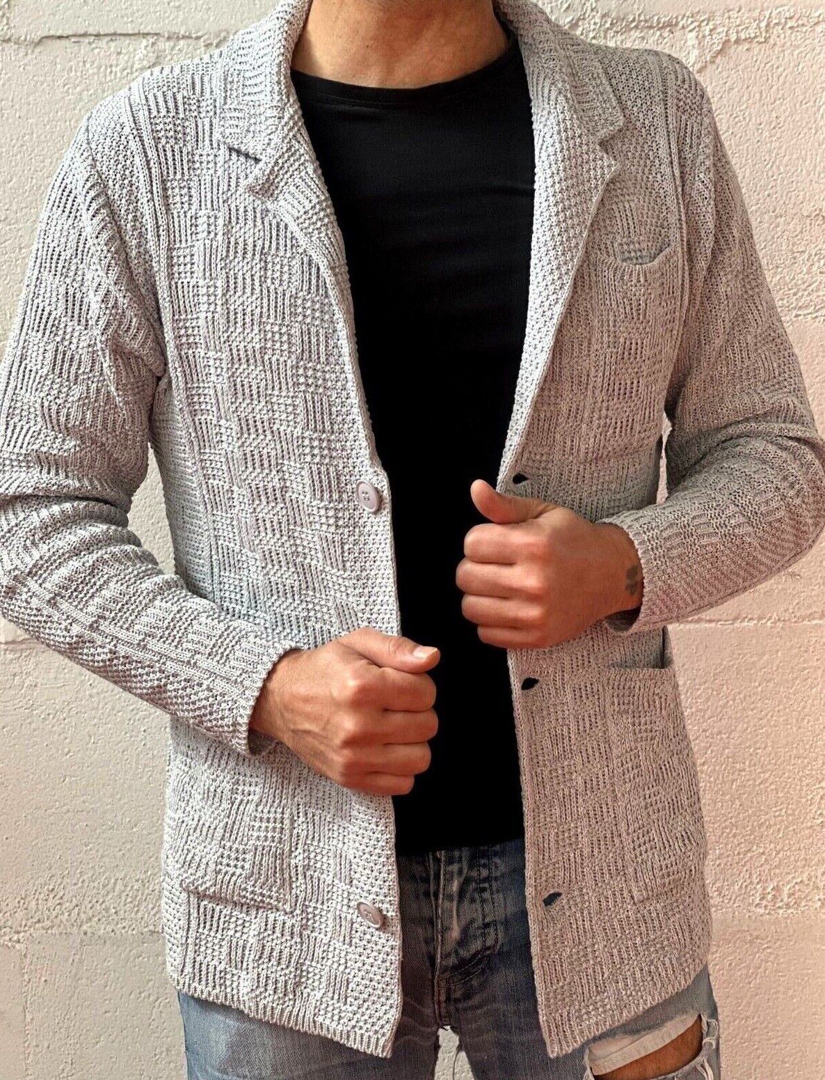 CARDIGAN UOMO COTONE DOPPIO PETTO SARTORIALE  100% MADE IN ITALY - Pasqualejimmy