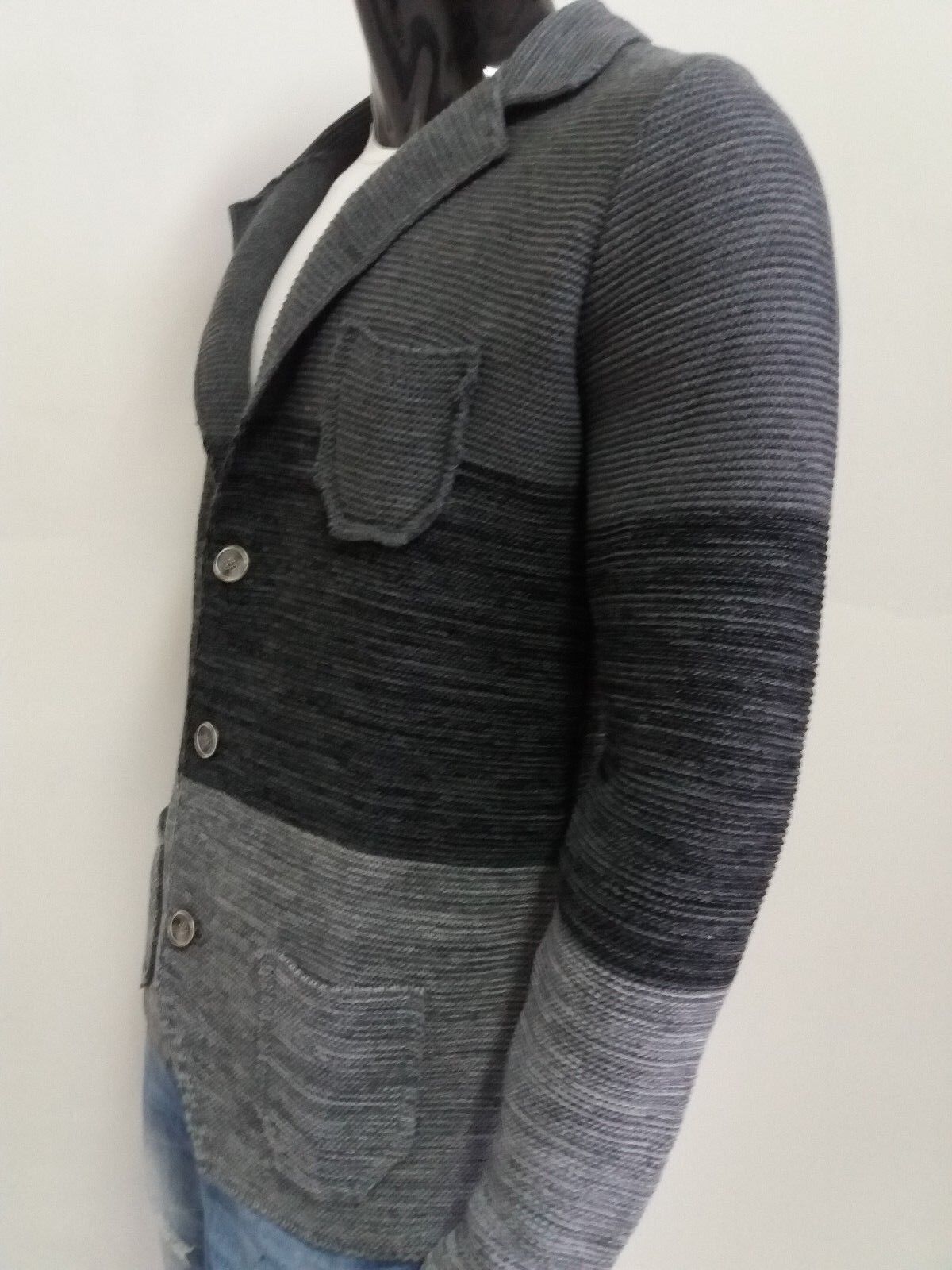 CARDIGAN UOMO MISTO LANA LAVORATO A MAGLIA  SLIM 100% MADE IN ITALY - Pasqualejimmy