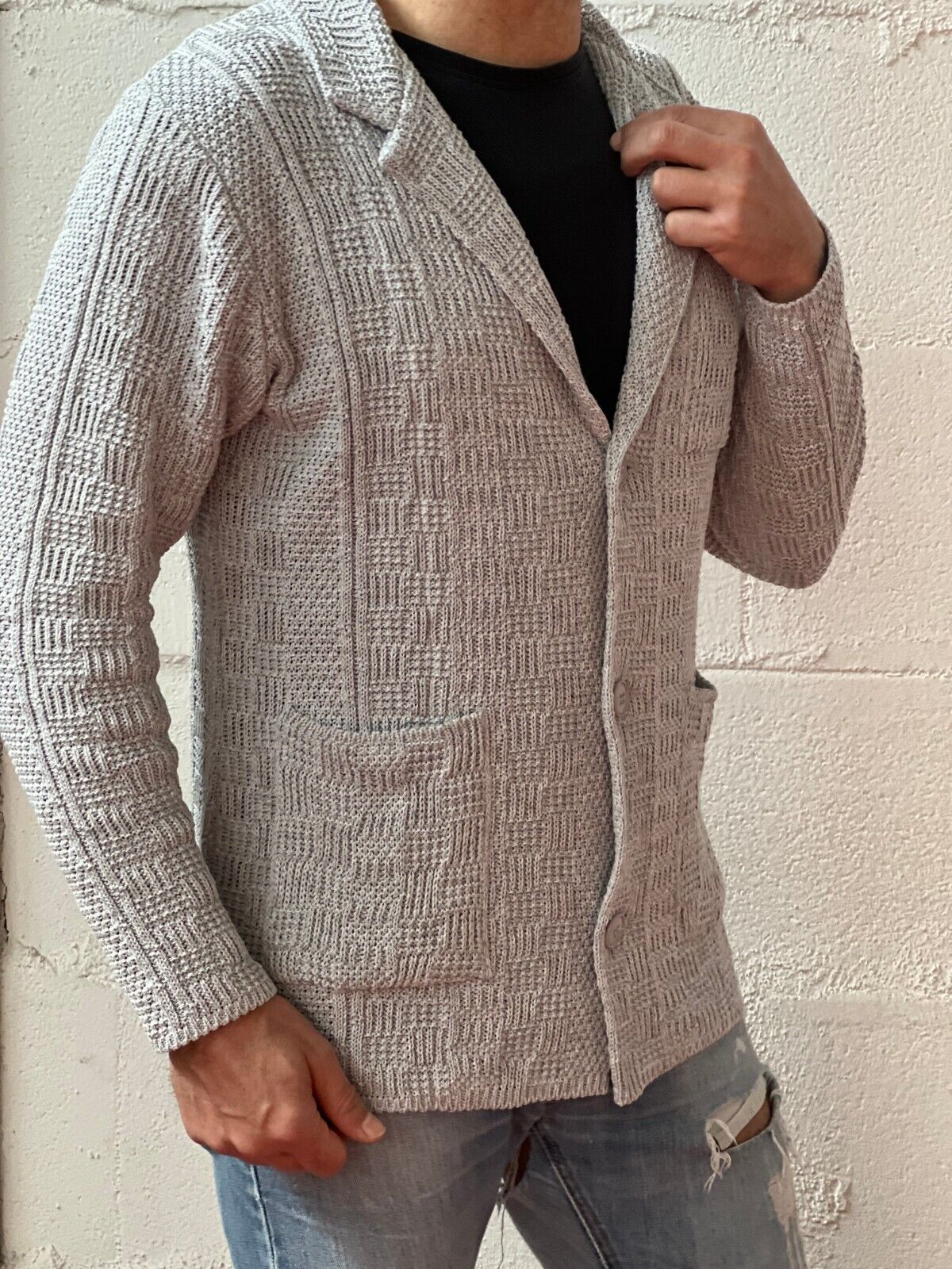 CARDIGAN UOMO COTONE DOPPIO PETTO SARTORIALE  100% MADE IN ITALY - Pasqualejimmy