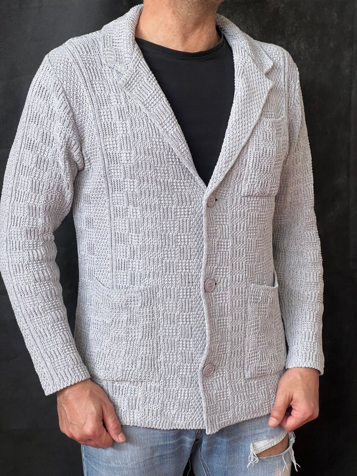 CARDIGAN UOMO COTONE DOPPIO PETTO SARTORIALE  100% MADE IN ITALY - Pasqualejimmy