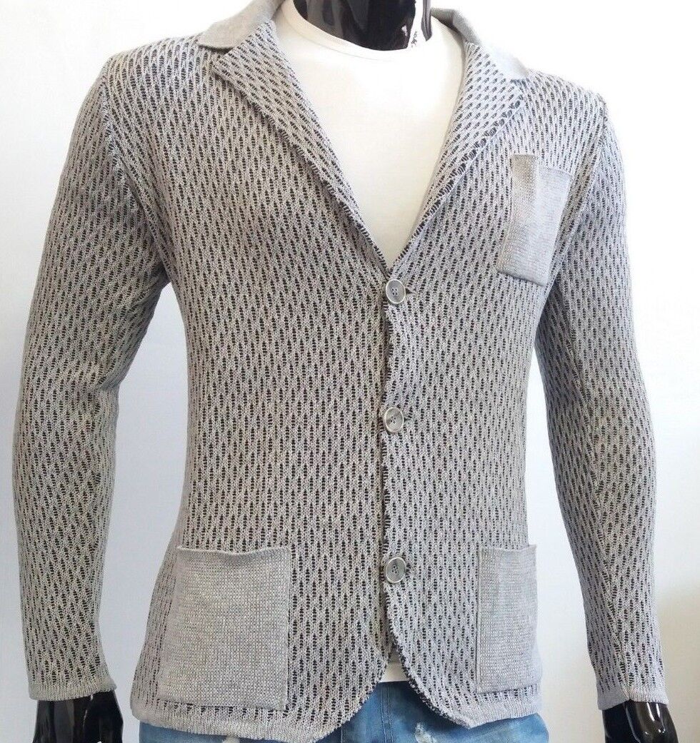 CARDIGAN UOMO COTONE  SLIM LAVORATO A MAGLIA 100% MADE IN ITALY - Pasqualejimmy