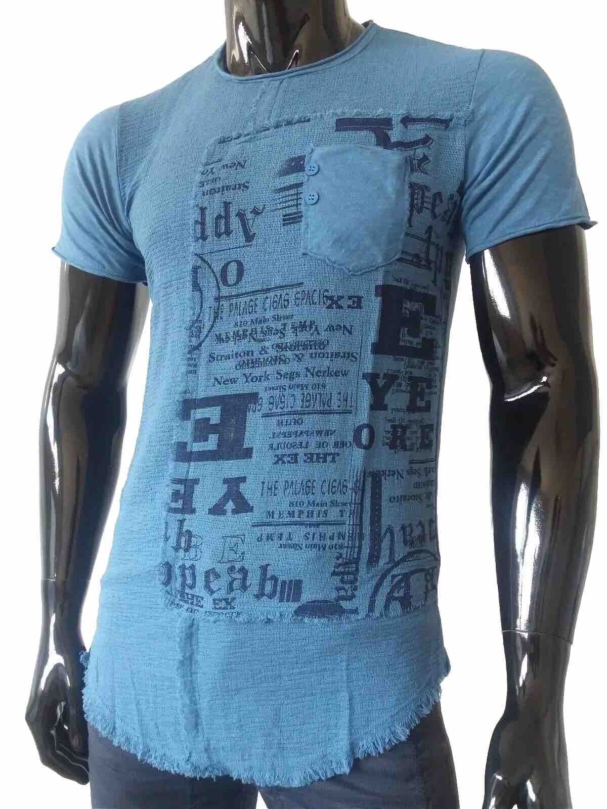 T-SHIRT UOMO MAGLIETTA MANICA CORTA 100% MADE IN ITALY MAGLIA SFILACCIATA - Pasqualejimmy