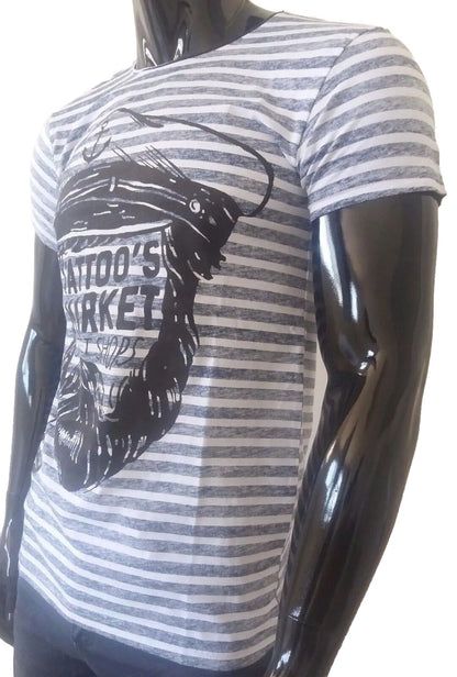 T-SHIRT UOMO MAGLIETTA MANICA CORTA 100% MADE IN ITALY MAGLIA CON STAMPA MARINAIO - Pasqualejimmy