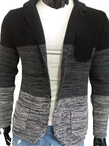 CARDIGAN UOMO MISTO LANA LAVORATO A MAGLIA  SLIM 100% MADE IN ITALY - Pasqualejimmy