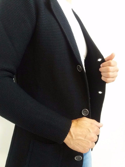 CARDIGAN UOMO MISTO LANA  SLIM 100% MADE IN ITALY - Pasqualejimmy