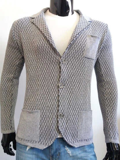 CARDIGAN UOMO COTONE  SLIM LAVORATO A MAGLIA 100% MADE IN ITALY - Pasqualejimmy