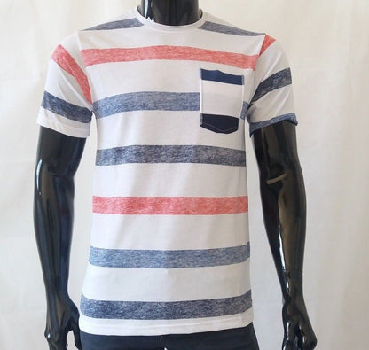 T-SHIRT UOMO MAGLIETTA MANICA CORTA STAMPA A FASCE 100%COTONE MADE IN ITALY - Pasqualejimmy