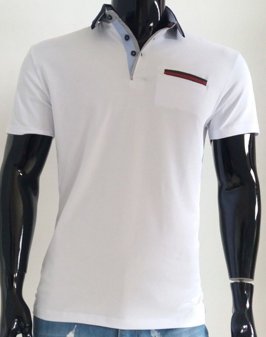 POLO UOMO MANICA CORTA CON COLLO CAMICIA T-SHIRT CON TASCHINO M-L-XL-XXL -3XL - Pasqualejimmy