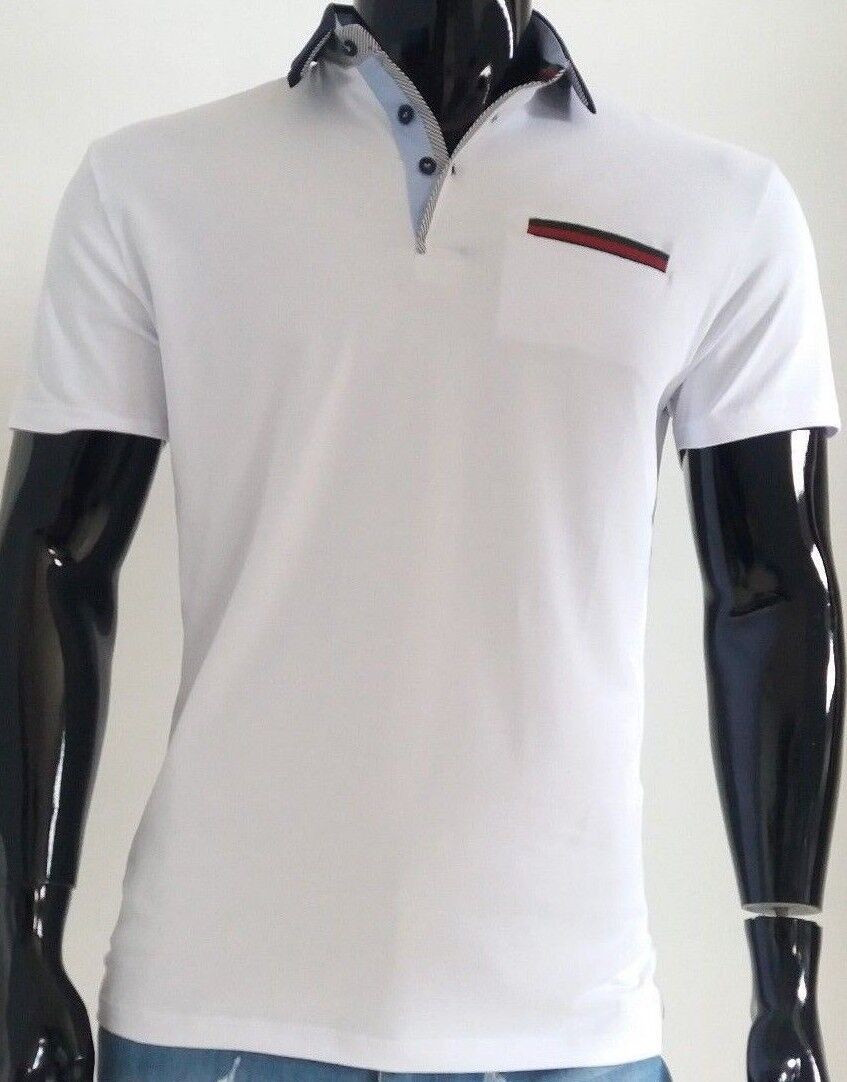 POLO UOMO MANICA CORTA CON COLLO CAMICIA T-SHIRT CON TASCHINO M-L-XL-XXL -3XL - Pasqualejimmy