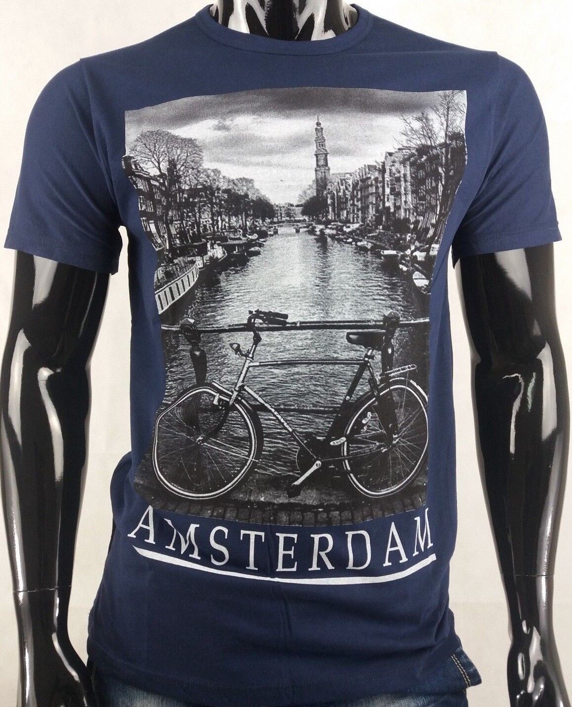 T-SHIRT UOMO STAMPA AMSTERDAM MAGLIETTA MANICA CORTA 100% COTONE MADE IN ITALY - Pasqualejimmy