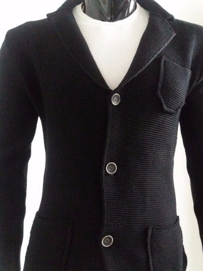 CARDIGAN UOMO MISTO LANA  SLIM 100% MADE IN ITALY - Pasqualejimmy