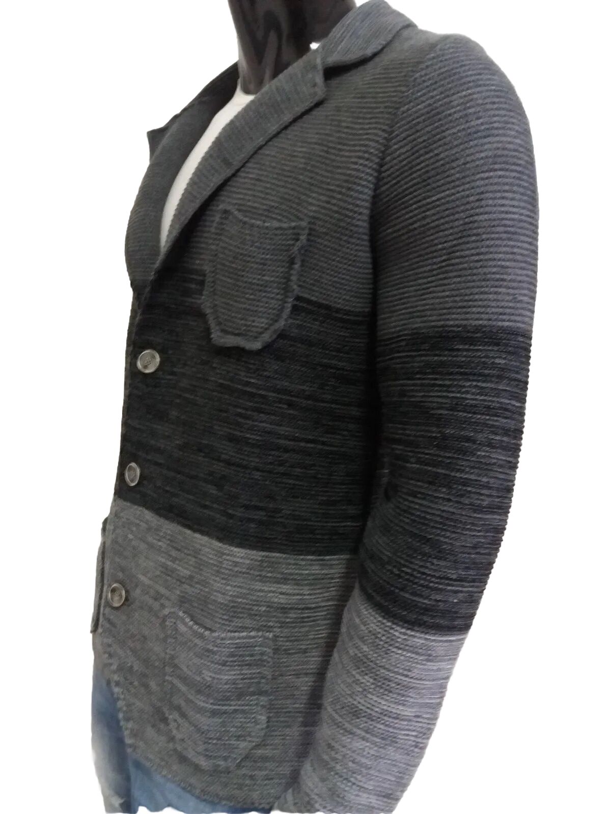 CARDIGAN UOMO MISTO LANA LAVORATO A MAGLIA  SLIM 100% MADE IN ITALY - Pasqualejimmy