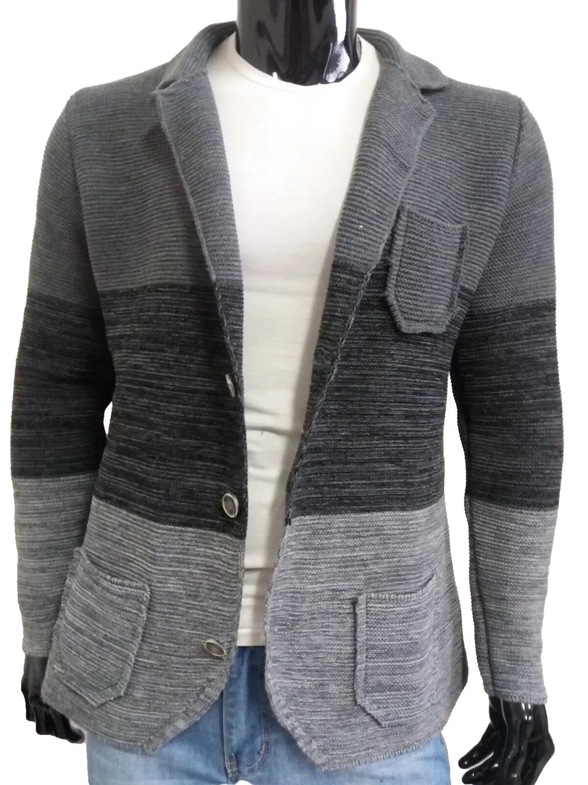 CARDIGAN UOMO MISTO LANA LAVORATO A MAGLIA  SLIM 100% MADE IN ITALY - Pasqualejimmy