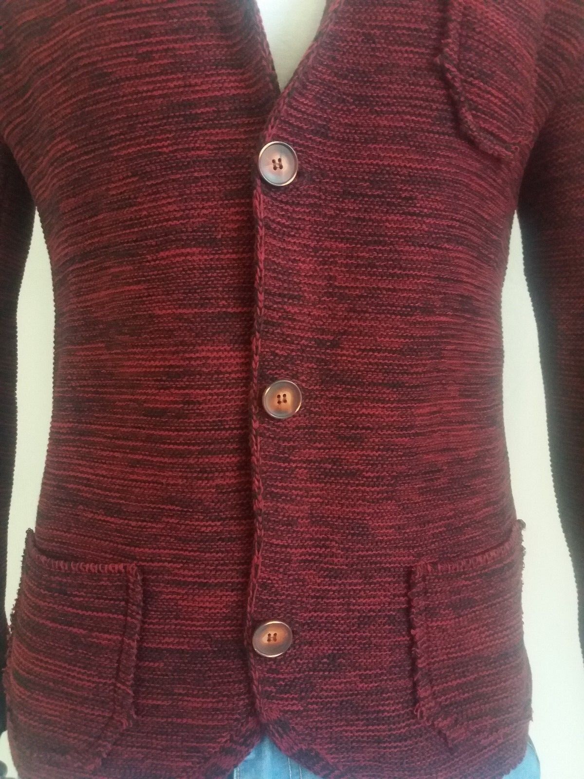 CARDIGAN UOMO LAVORATO A MAGLIA  MISTO LANA SLIM 100% MADE IN ITALY - Pasqualejimmy