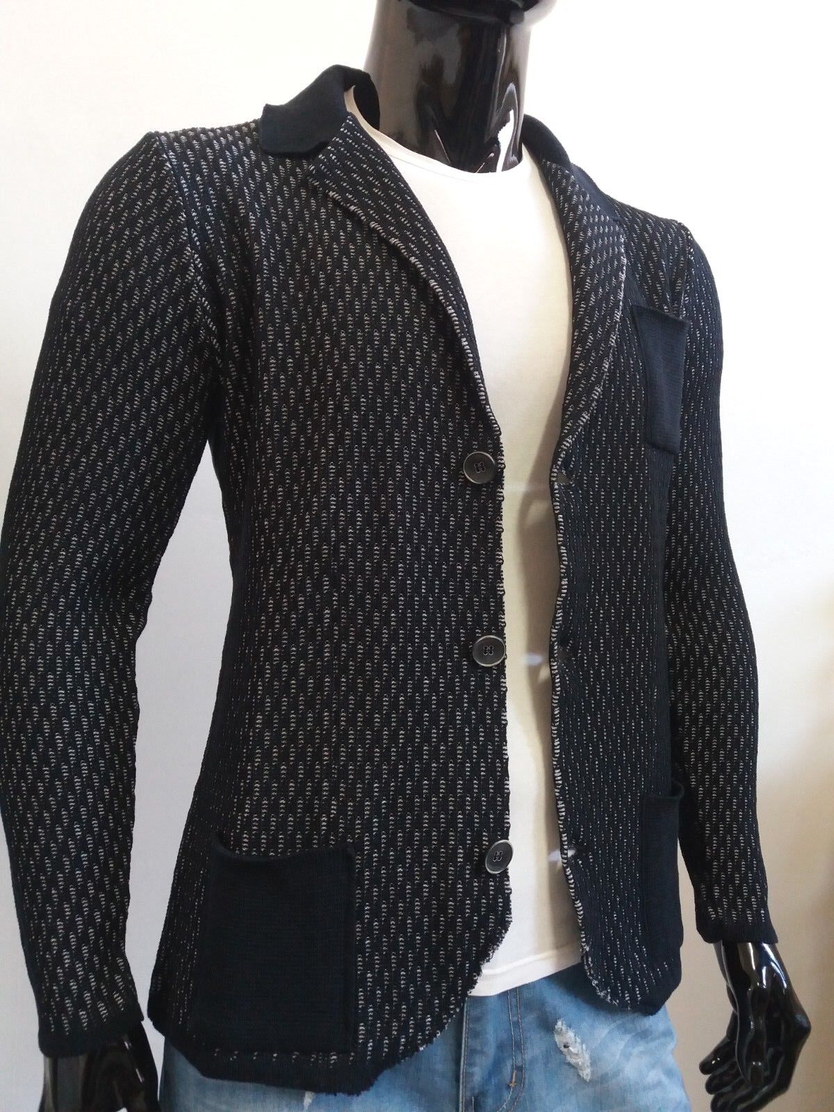 CARDIGAN UOMO COTONE  SLIM LAVORATO A MAGLIA 100% MADE IN ITALY - Pasqualejimmy