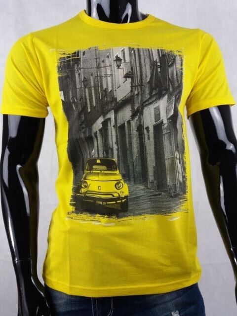 T-SHIRT UOMO CON STAMPA 500 MAGLIETTA MANICA CORTA 100%COTONE MADE IN ITALY - Pasqualejimmy