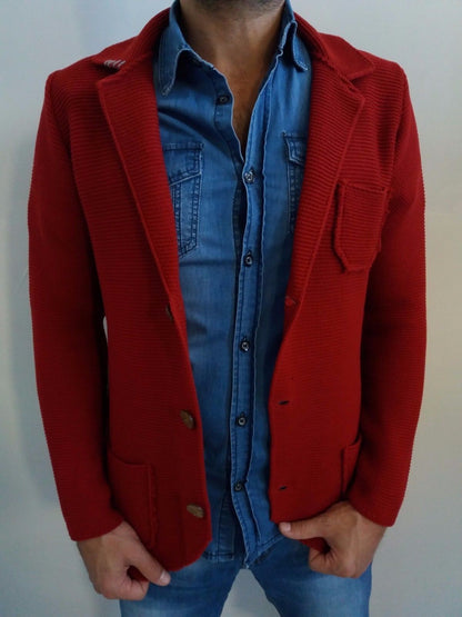 CARDIGAN UOMO  LANA SLIM 100% MADE IN ITALY - Pasqualejimmy