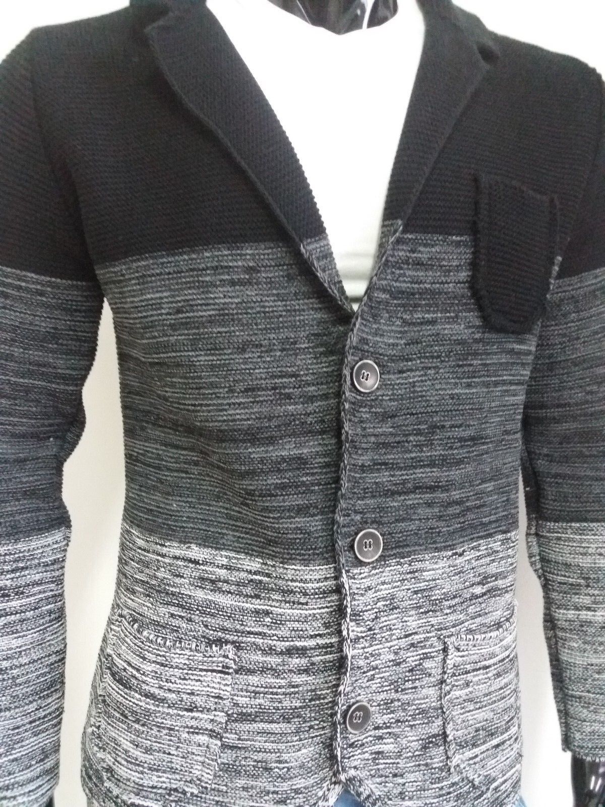 CARDIGAN UOMO MISTO LANA LAVORATO A MAGLIA  SLIM 100% MADE IN ITALY - Pasqualejimmy