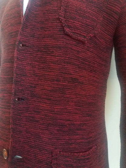 CARDIGAN UOMO LAVORATO A MAGLIA  MISTO LANA SLIM 100% MADE IN ITALY - Pasqualejimmy