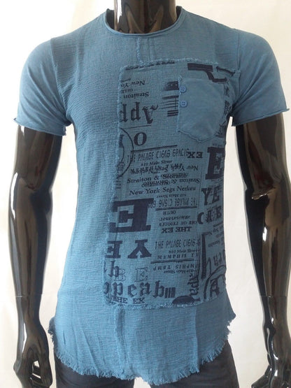 T-SHIRT UOMO MAGLIETTA MANICA CORTA 100% MADE IN ITALY MAGLIA SFILACCIATA - Pasqualejimmy