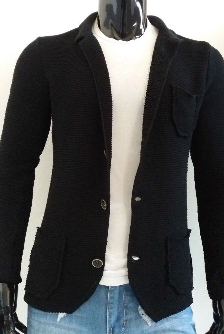 CARDIGAN UOMO COTONE LAVORATO A MAGLIA SLIM 100% MADE IN ITALY - Pasqualejimmy