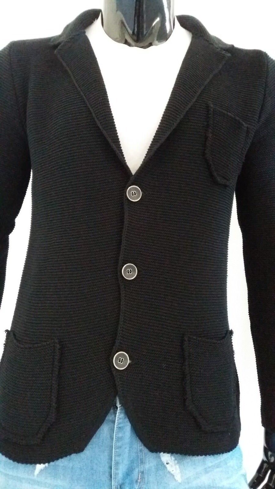 CARDIGAN UOMO COTONE LAVORATO A MAGLIA SLIM 100% MADE IN ITALY - Pasqualejimmy