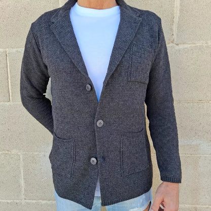 CARDIGAN UOMO GIACCA LANA DOPPIO PETTO SARTORIALE MOTIVO LINKS MADE IN ITALY